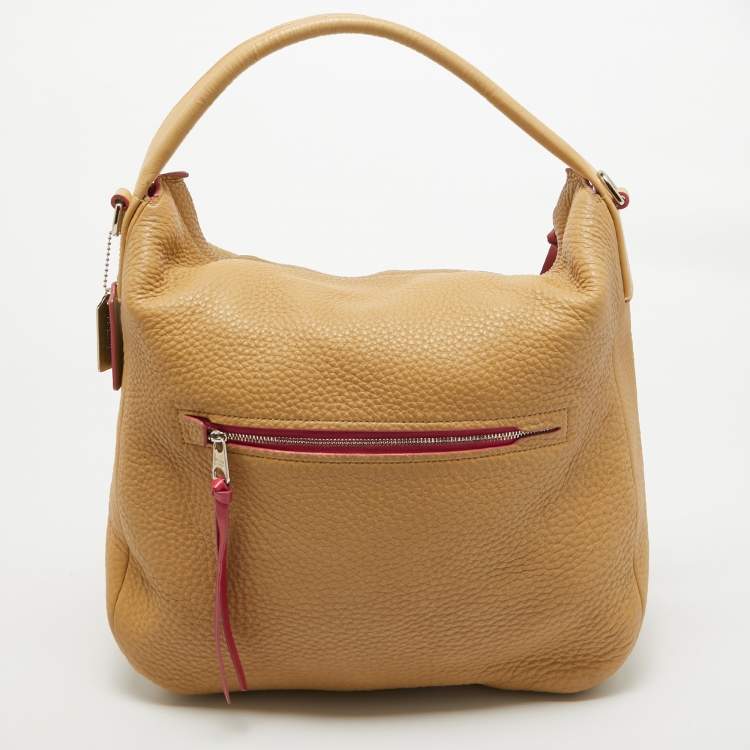 Pre Owned Coach Beige Leather Bleecker Hobo