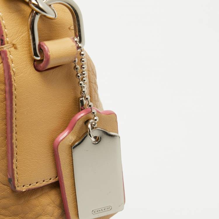 Pre Owned Coach Beige Leather Bleecker Hobo