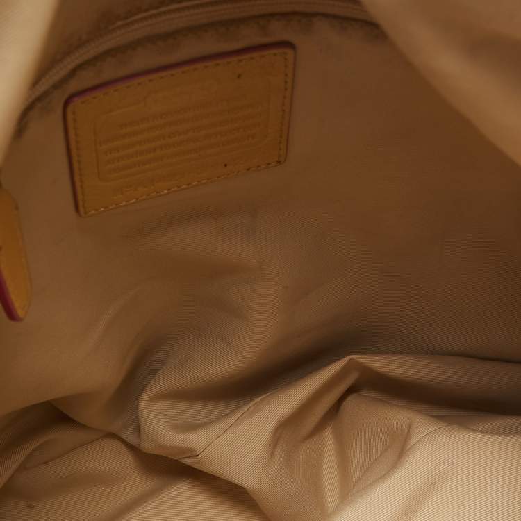 Pre Owned Coach Beige Leather Bleecker Hobo