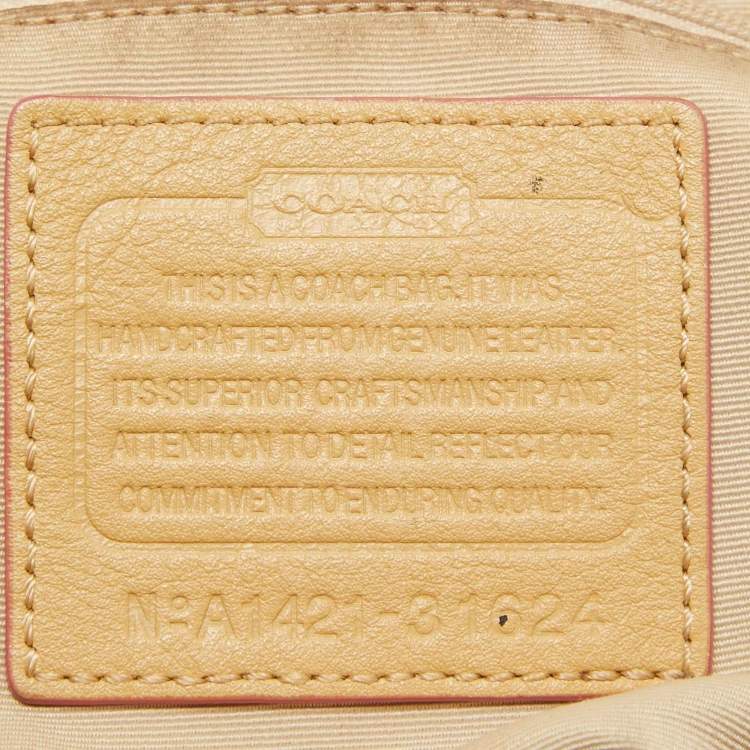 Pre Owned Coach Beige Leather Bleecker Hobo