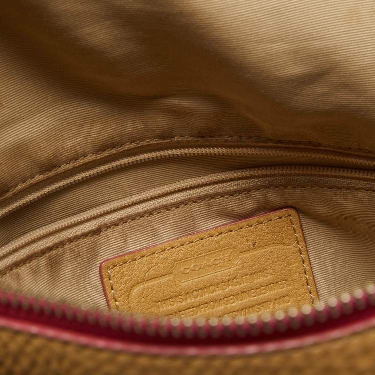 Pre Owned Coach Beige Leather Bleecker Hobo