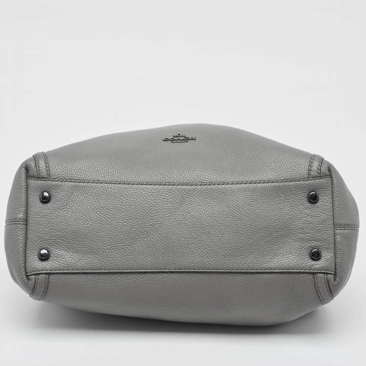 Pre Owned Coach Grey Leather Edie Shoulder Bag