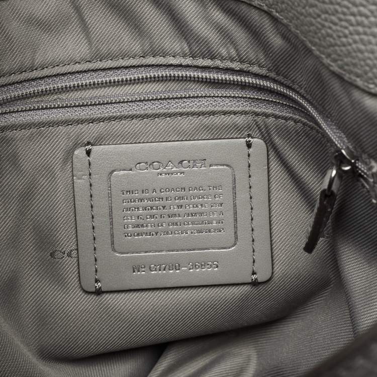 Pre Owned Coach Grey Leather Edie Shoulder Bag