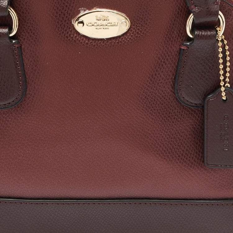 Pre Owned Coach Burgundy Leather Cora Dome Satchel