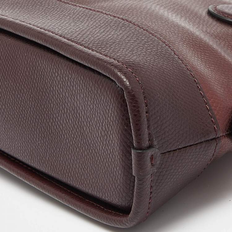 Pre Owned Coach Burgundy Leather Cora Dome Satchel
