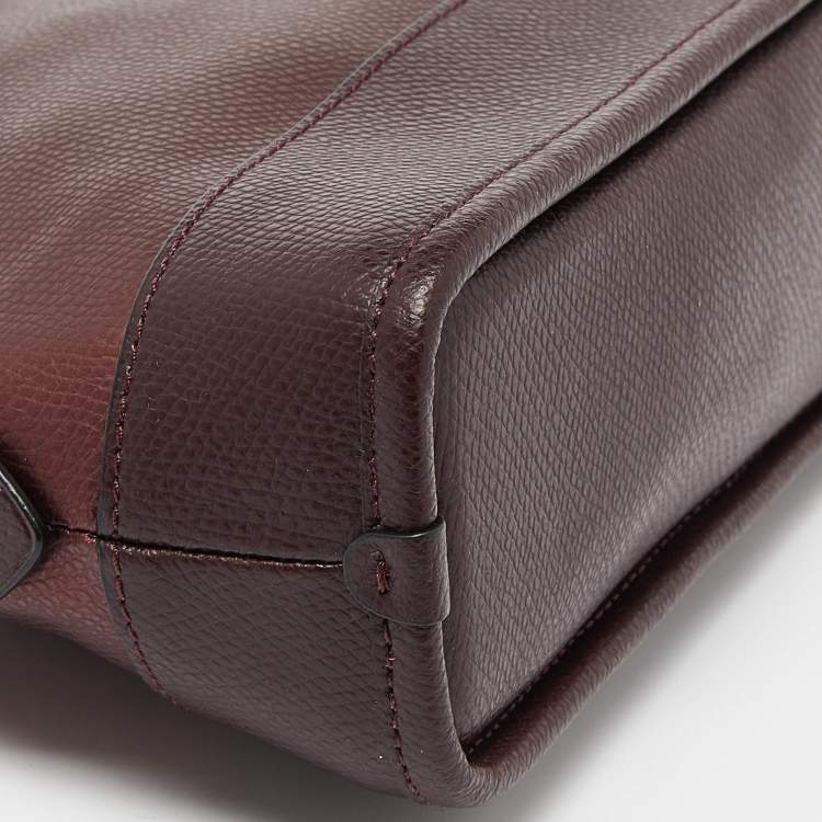 Pre Owned Coach Burgundy Leather Cora Dome Satchel