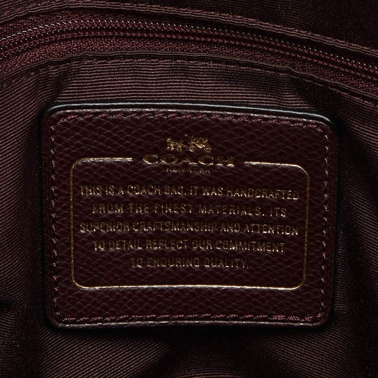 Pre Owned Coach Burgundy Leather Cora Dome Satchel