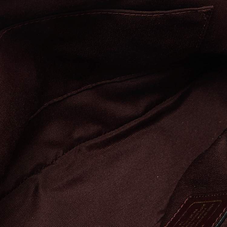 Pre Owned Coach Burgundy Leather Cora Dome Satchel