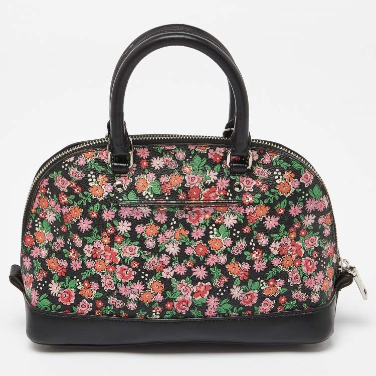 مملوكة مسبقًا Coach Multicolor Floral Print Coated Canvas and Leather Mini Sierra Satchel