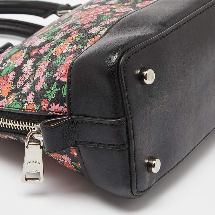 مملوكة مسبقًا Coach Multicolor Floral Print Coated Canvas and Leather Mini Sierra Satchel