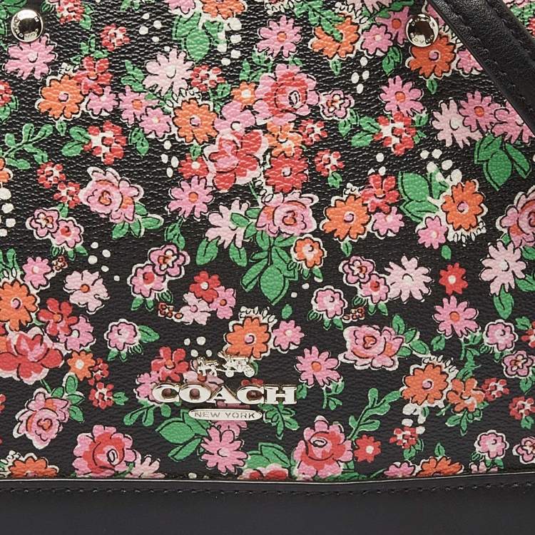 مملوكة مسبقًا Coach Multicolor Floral Print Coated Canvas and Leather Mini Sierra Satchel
