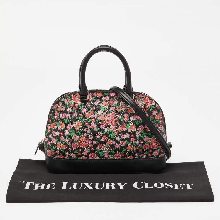 مملوكة مسبقًا Coach Multicolor Floral Print Coated Canvas and Leather Mini Sierra Satchel