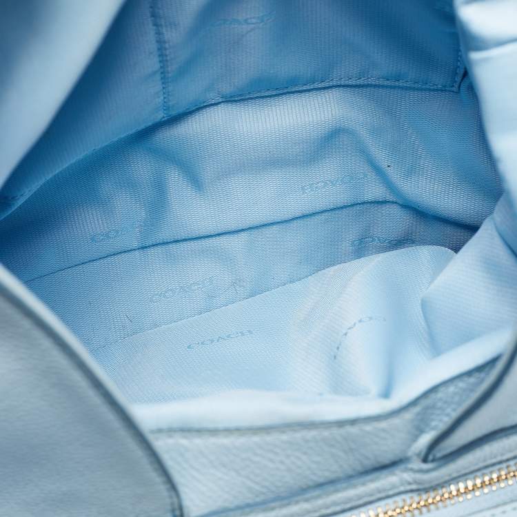 Pre Owned Coach Light Blue Leather Edie Shoulder Bag