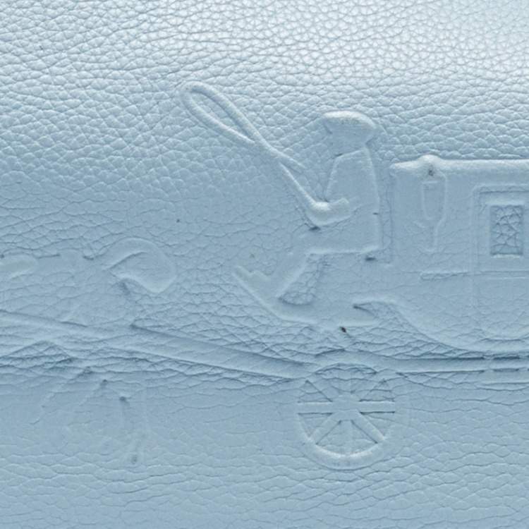 Pre Owned Coach Light Blue Leather Edie Shoulder Bag