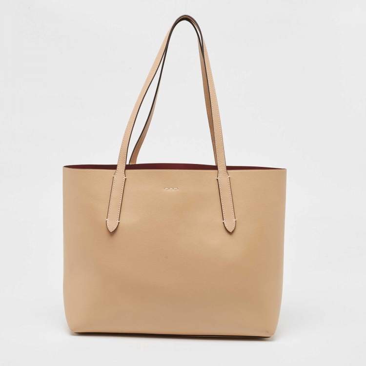 Pre Owned Coach Beige Leather Avenue Tote