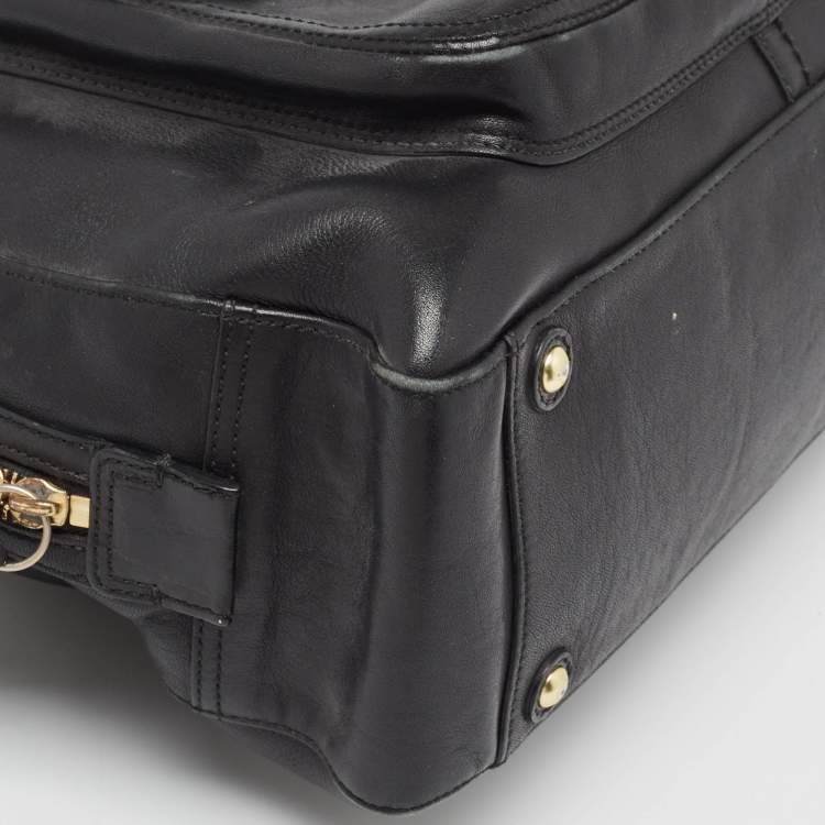 Pre Owned Coach Black Leather Dome Satchel