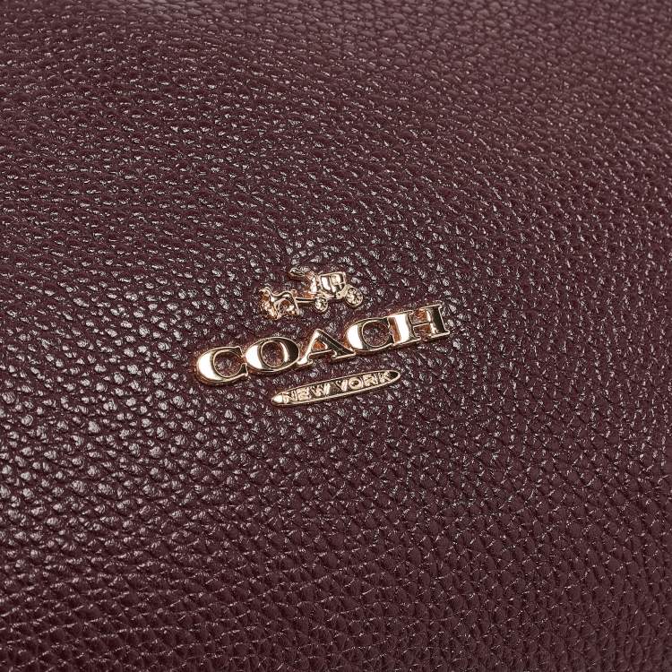 مملوكة مسبقًا Coach Burgundy Leather Turnlock Edie Shoulder Bag