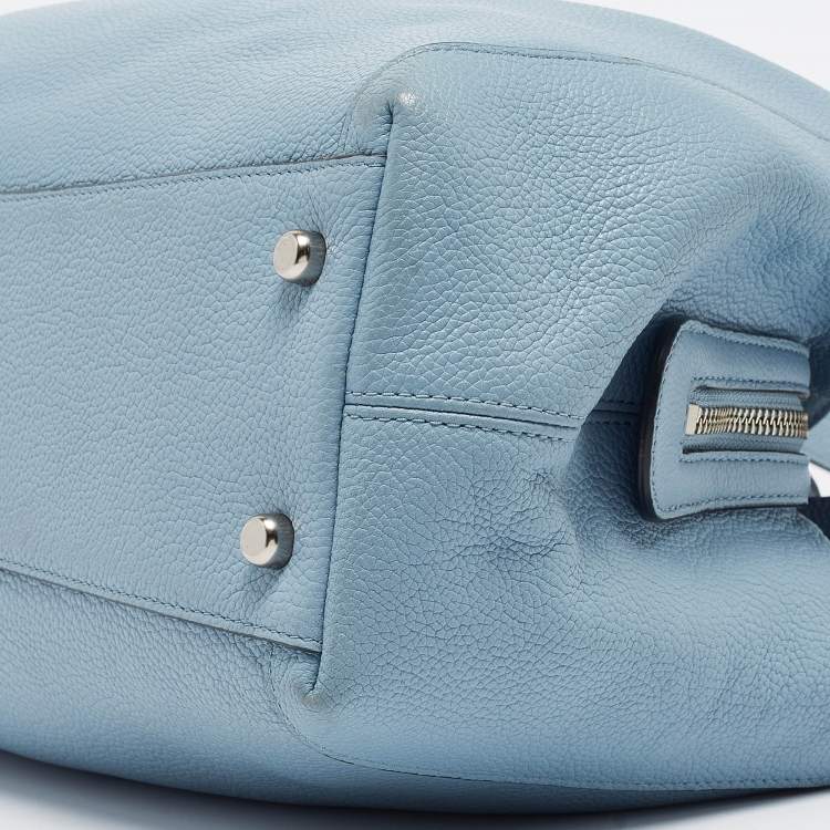 Pre Owned Coach Light Blue Leather Edie Shoulder Bag