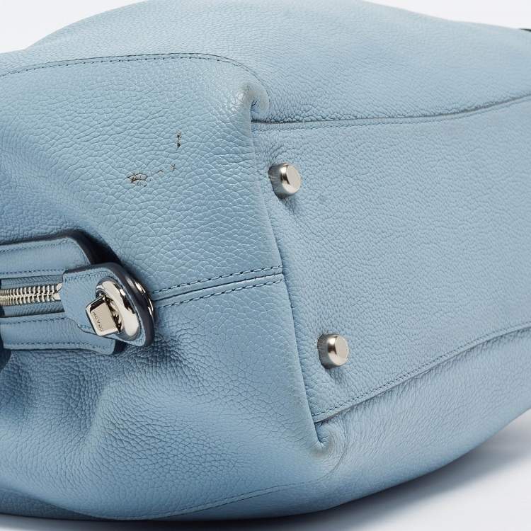 Pre Owned Coach Light Blue Leather Edie Shoulder Bag