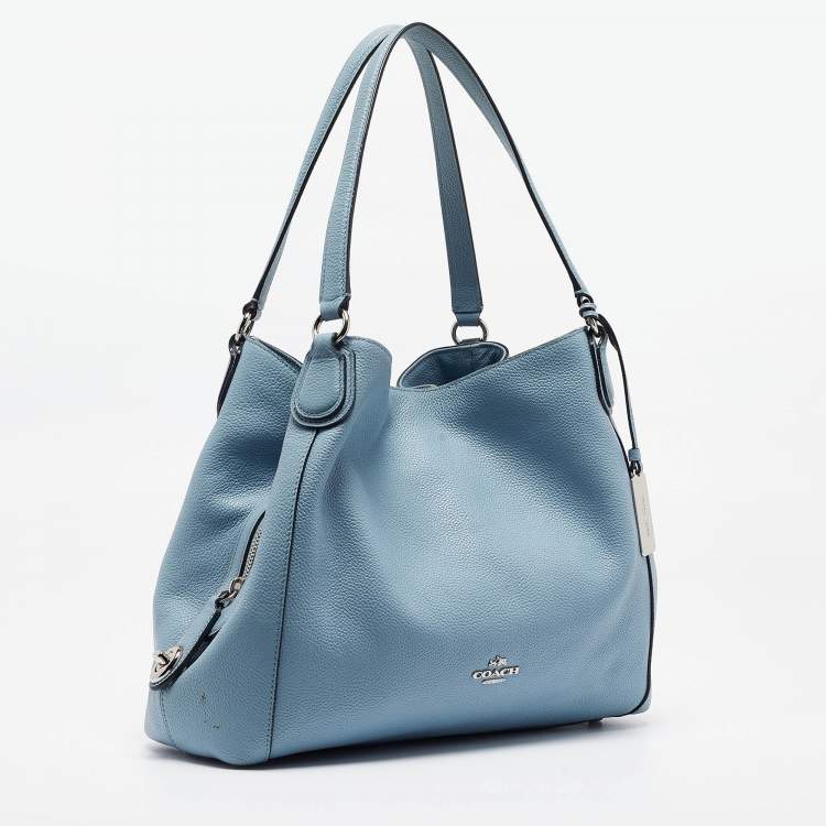 Pre Owned Coach Light Blue Leather Edie Shoulder Bag