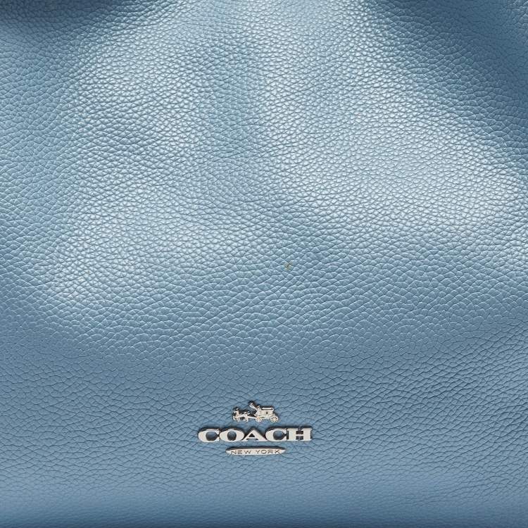 Pre Owned Coach Light Blue Leather Edie Shoulder Bag
