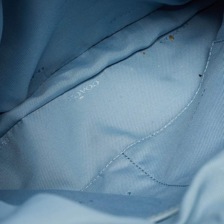 Pre Owned Coach Light Blue Leather Edie Shoulder Bag