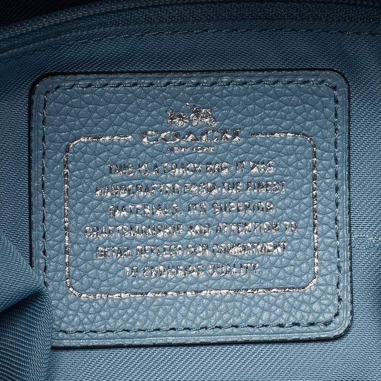 Pre Owned Coach Light Blue Leather Edie Shoulder Bag