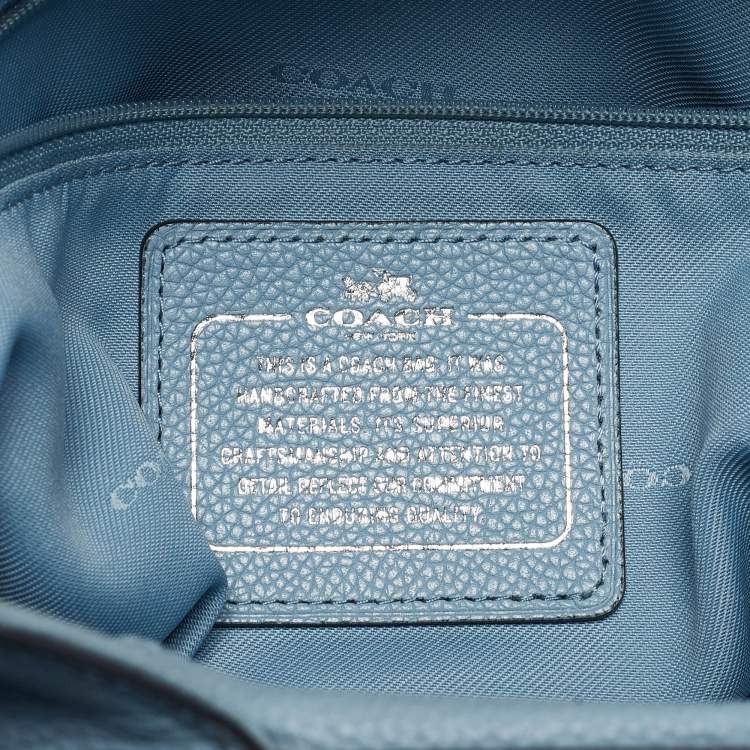 Pre Owned Coach Light Blue Leather Edie Shoulder Bag