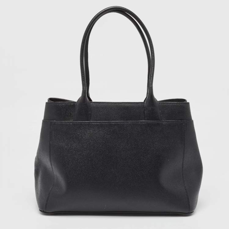 Pre Owned Coach Black Leather Casey Tote