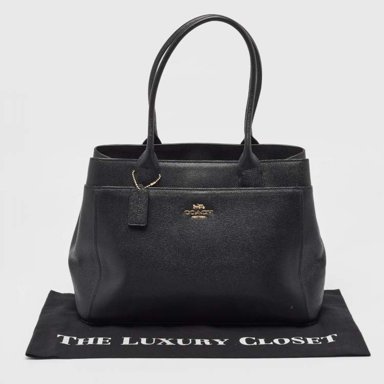 Pre Owned Coach Black Leather Casey Tote