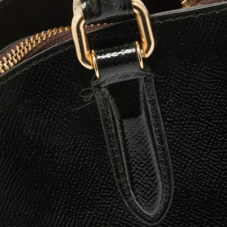 Pre Owned Coach Black Patent Leather Quinn Dome Bag