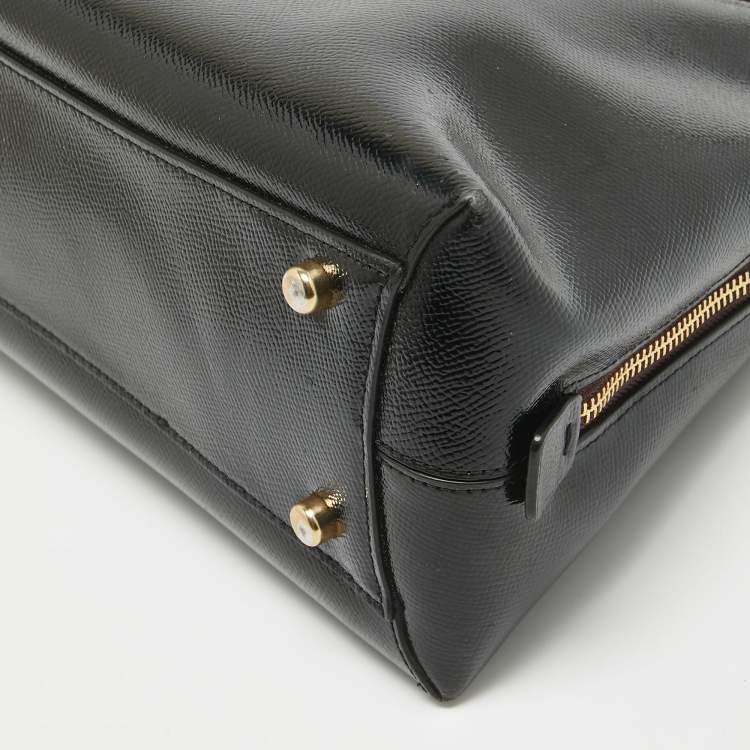 Pre Owned Coach Black Patent Leather Quinn Dome Bag