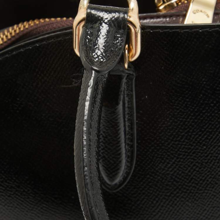 Pre Owned Coach Black Patent Leather Quinn Dome Bag