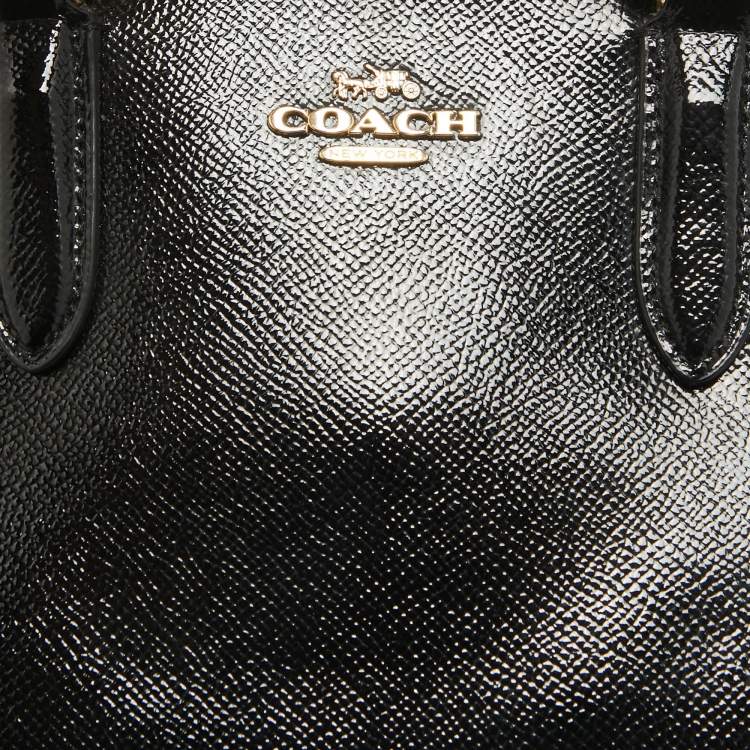 Pre Owned Coach Black Patent Leather Quinn Dome Bag