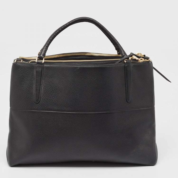 Pre Owned Coach Black Leather Borough Tote