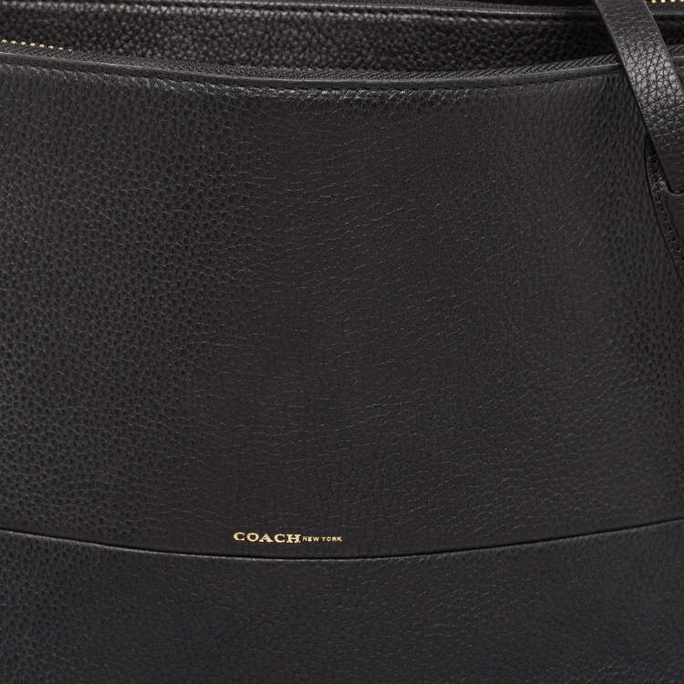 Pre Owned Coach Black Leather Borough Tote