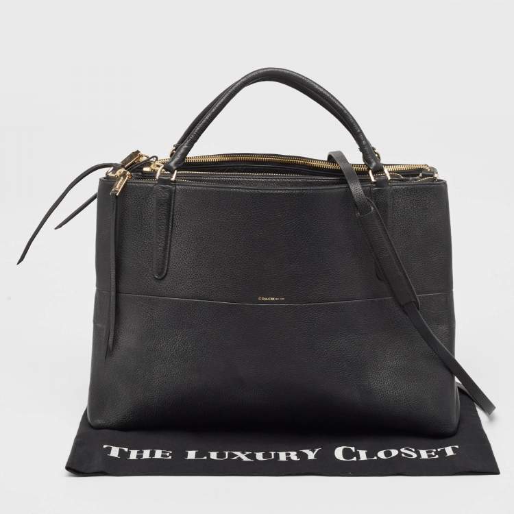 Pre Owned Coach Black Leather Borough Tote