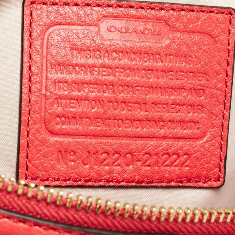 Pre Owned Coach Coral Red Madison Leather Juliette Satchel