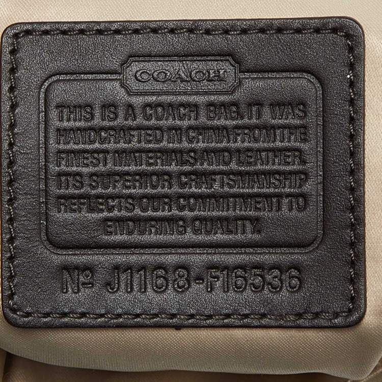 Pre Owned Coach Brown/Beige Signature Canvas and Patent Leather Crossbody Bag
