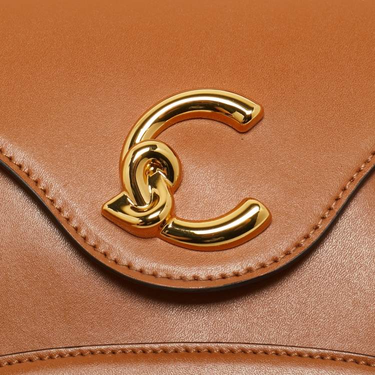 Pre Owned Coccinelle Brown Leather C Me Flap Top Handle Bag