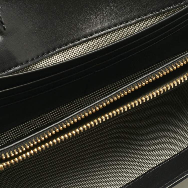 Pre Owned Cole Haan Black Leather Grand Series Wallet On Chain
