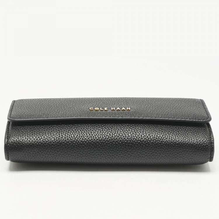 Pre Owned Cole Haan Black Leather Grand Series Wallet On Chain