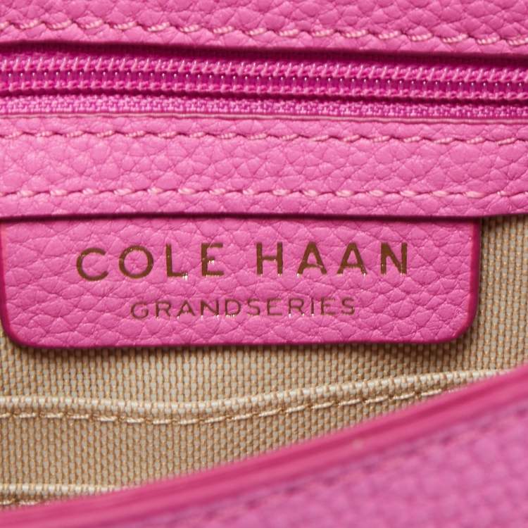 Pre Owned Cole Haan Pink Leather Flap Crossbody Bag
