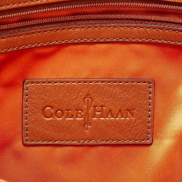 Pre Owned Cole Haan Brown Leather Vintage Valise Novelty Kendra Tote