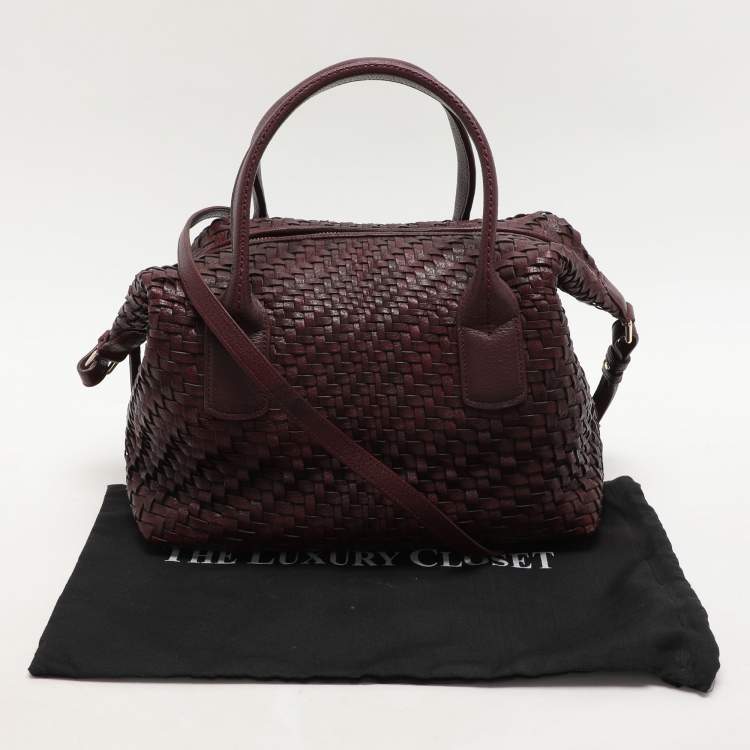 Pre Owned Cole Haan Brown Woven Leather Shoulder Bag