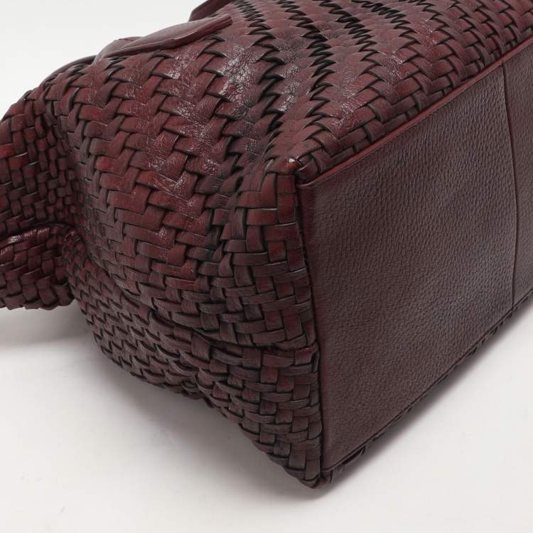 Pre Owned Cole Haan Brown Woven Leather Shoulder Bag