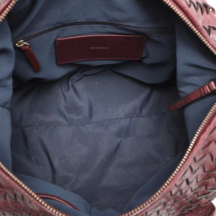 Pre Owned Cole Haan Brown Woven Leather Shoulder Bag