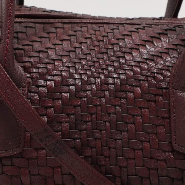 Pre Owned Cole Haan Brown Woven Leather Shoulder Bag