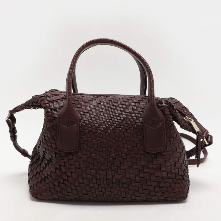 Pre Owned Cole Haan Brown Woven Leather Shoulder Bag