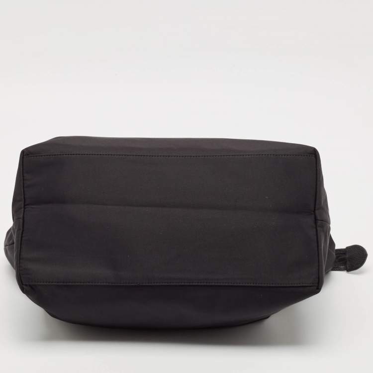Pre Owned Cole Haan Black Nylon Zip Shopper Tote